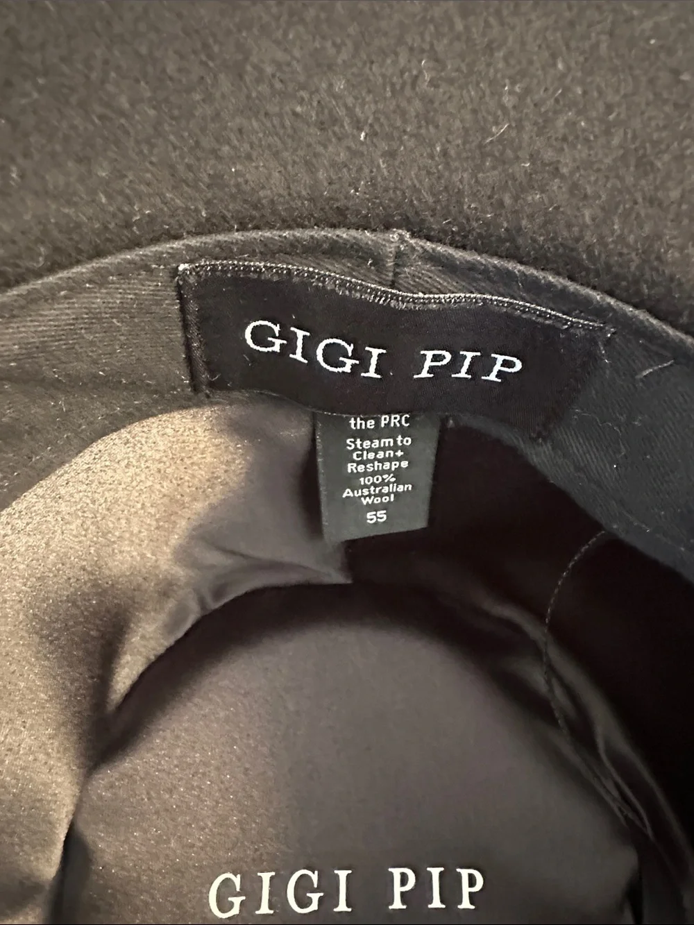 GIGI PIP Black Wide Brim Fedora Hat